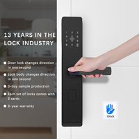 Serrures intelligentes Tuya pour porte d'entrée, serrures pour portes en aluminium, serrure Ttlock, cylindre noir, sonnette, porte, poignée étanche, serrure intelligente à tenon