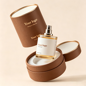 Boîte cylindrique en papier kraft premium, tube en papier personnalisé avec logo, emballage cadeau pour flacon de parfum ou cosmétique - Product Image 2