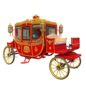 Carruajes Reales Rojos de Lujo de Cuatro Ruedas en Venta/<span class=keywords><strong>Carruaje</strong></span> Real Victoriano Tirado por Caballos en Venta - Product Image 1