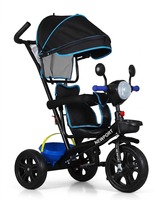 Poussette 3 roues avec auvent pare-soleil, landau, chariot pour bébés et tout-petits, pour la marche et les voyages en extérieur