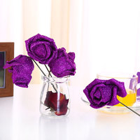 Fleur artificielle en mousse de polyéthylène, cm, pièce unique, faite à la main, fleur élégante, or
