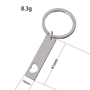 Porte-clés en acier inoxydable 201 Ywyougang, forme cœur creux, personnalisable, anneau porte-clés en fer, multicolore pour usage quotidien et cadeaux - Product Image 2