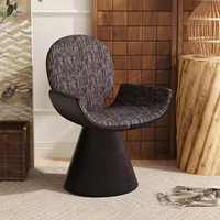 Fauteuil d'appoint pivotant à 360 degrés, durable, en tissu tweed vert, garni d'éponge, base en métal noir, moderne, pour salon, salle à manger, chambre à coucher