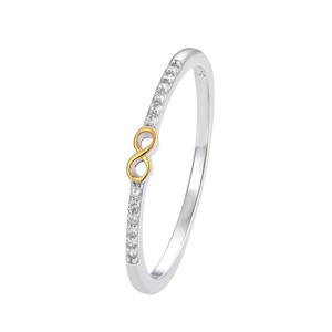 RFJEWEL 2026 Nouvelle bague en laiton plaqué argent avec symbole d'infini en forme <span class=keywords><strong>de</strong></span> cœur doré, bijoux <span class=keywords><strong>de</strong></span> mode <span class=keywords><strong>de</strong></span> haute qualité pour femmes - Product Image 3
