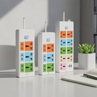 Regleta Universal IP44 de Latón de 10A con Carga Rápida USB Tipo-C PD, 6 Enchufes Multistándar, Protector contra Sobretensiones, Cable de Extensión para Viajes