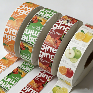 Bouteilles en plastique vides avec logo personnalisé imprimé, étiquettes d'emballage alimentaire, autocollants pour bouteilles de jus de mangue, rouleau d'autocollants - Product Image 2