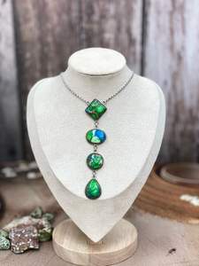 Handmade Sterling Silver Peacock Dahlia White Bufflo <b>Turquoise</b> Necklace Unique Jewelry Gift for Unisex Party Occasions - Product Image 2