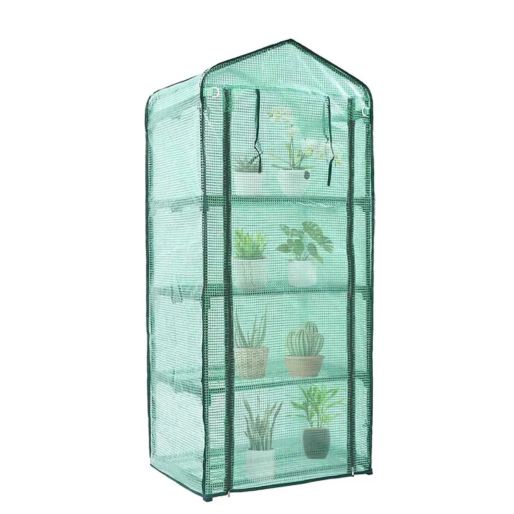 Mini serre en pvc polycarbonate portable, 4 niveaux, jardin en pvc