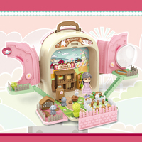 Ensemble de jeu d'imitation en plastique pour filles avec valise de transport et coiffeuse, sac d'école gonflable pour enfants d'âge préscolaire