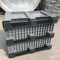 Boîte en plastique solide HDPE emballage palette en plastique conteneur en vrac avec roue