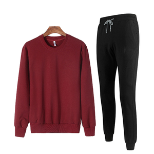 Wholesale Custom Logo Printed Crewneck Pullover Sweatshirts Solid Pattern Worsted Cotton/Bamboo <b>Lined</b> Loose Fit Men's Spring - Product Image 4