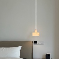 Lampe suspendue en albâtre espagnol en laiton, éclairage de décoration de restaurant moderne simple, marbre naturel, cuivre, lampe de chevet intérieure