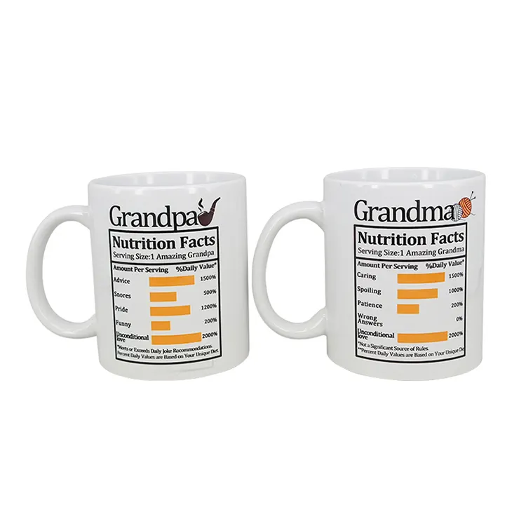 custom making round ceramic coffee cup a set of mug nutrition facts Grandparents full flower indoor mug for travel gifts