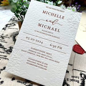 Cartes de mariage et enveloppes de luxe imprimées en typographie de haute qualité avec papier en coton pour invitation, design personnalisé - Product Image 5
