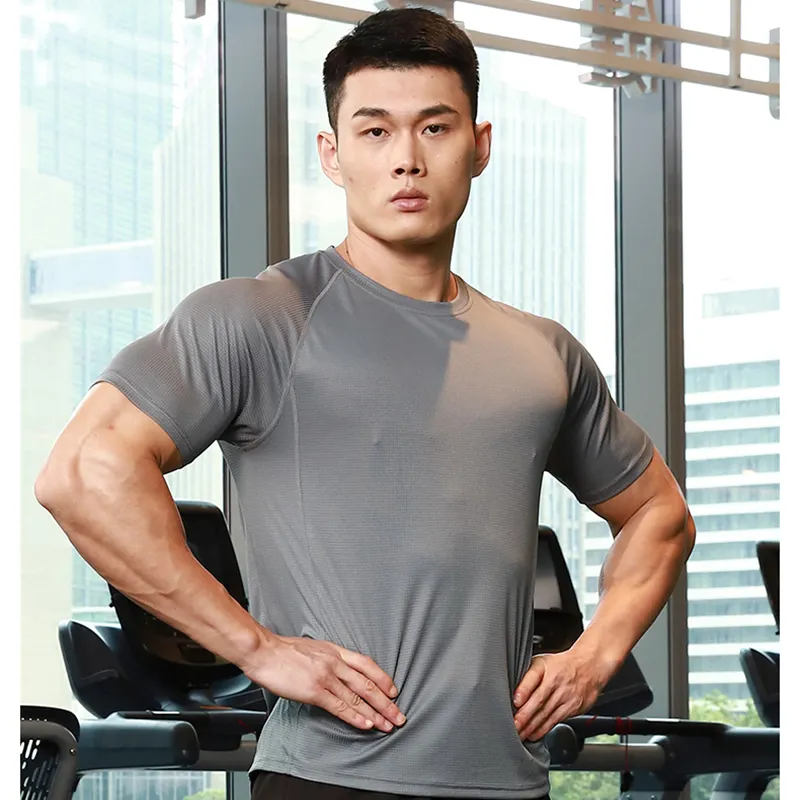 Manufacture Gym blank t shirt Customs logo MEN quick dry tops Plus size cheap shirt for men