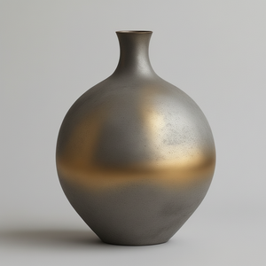 Jarrón de metal pulido de lujo con aspecto antiguo, perfecto para una decoración atemporal y elegantes ideas de estilo de temporada - Product Image 1