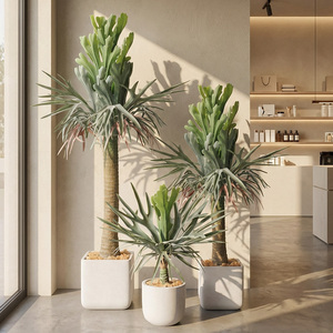 Plante artificielle réaliste en forme de fougère de cerf en pot, 64-175 cm, faux arbre verdoyant pour la décoration intérieure et extérieure de la maison et du jardin - Product Image 6