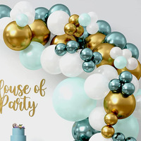 Kit arche de ballons en latex pour fête de gros Kit guirlande de ballons blanc vert or Décorations de ballons en latex pour fête d'anniversaire de bébé Ensemble de ballons en latex
