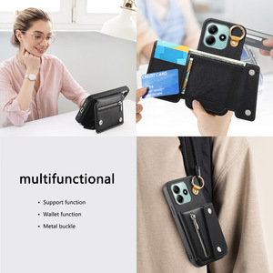 Étui de téléphone Redmi Note 14 avec support portefeuille gaufré et fermeture magnétique pour Honor, Realme, Vivo - Product Image 3