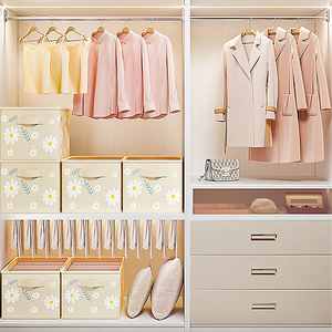 Joybos panier de rangement pliable en <span class=keywords><strong>toile</strong></span> et tissu avec poignées en plastique grand fournisseur OEM doré boîte de rangement pour vêtements et pantalons en gros - Product Image 5