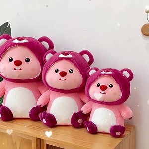 Peluche Orsetto Fragola Castoro 35-55CM, Cuscino Animale Carino, Giocattolo Antistress Delicato sulla Pelle - Product Image 3
