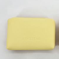 Pochette de maquillage en silicone KINGSTAR Premium, couleur pastel mate, étanche, facile à nettoyer, organiseur de cosmétiques pour sac à main