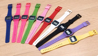 Jam Tangan Anak LED Ultra Tipis Multifungsi Bercahaya, Jam Elektronik Olahraga, Jam Tangan Anak Perempuan, Jam Kotak Digital F91W
