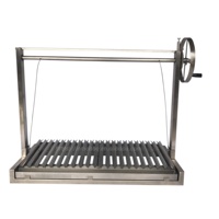 Barbecue au charbon de bois à hauteur réglable en acier inoxydable Parrilla Gaucho Grill Asado Argentin Grill avec BBQ Rotisserie Kit