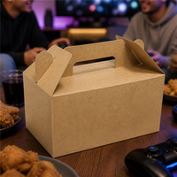 Caja de Papel Kraft Personalizable para Pollo Frito con Asa, Venta al por Mayor, la Más Vendida, Calidad Superior, Desechable y Ecológica para Llevar