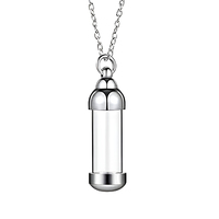 Urna Crematoria Cilíndrica Transparente de Acero Inoxidable Yun, Colgante, Frasco de Perfume, Recipiente para Cenizas