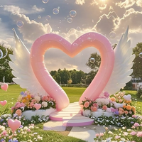 Arche Gonflable Commerciale Rose en Forme de Cœur pour Événements de Mariage Publicité Décorations Gonflables