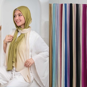 Écharpe Hijab Sharut Ombre en Jersey, Châle de Luxe Teint à Deux Couleurs Dégradées, Foulard en Jersey de Coton Premium pour Femme Musulmane 2025 - Product Image 2