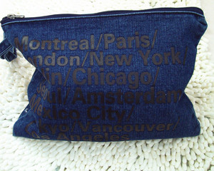 Donne Lavabile <span class=keywords><strong>Blu</strong></span> Denim Frizione Personalizzato Braccialetti Della Signora Borsa Casuale Piccola Borsa di Trucco Del Sacchetto Della Cancelleria Della Chiusura Lampo Del Raccoglitore - Product Image 2