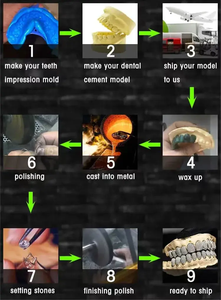 Grillz à dents en diamant Moissanite personnalisé Or 18 carats Argent Hip Hop Glacé S925 Argent VVS Moissanite <span class=keywords><strong>Grilz</strong></span> - Product Image 6