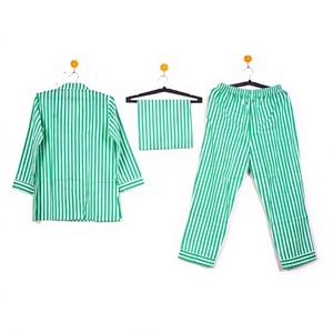 Magnifique ensemble de pyjama pour femme 100 % coton à motif floral imprimé, taille élastique, longueur intégrale, doux et respirant, tenue de nuit longue - Product Image 1