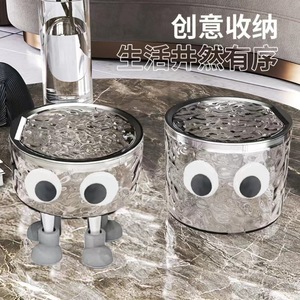 Children's Hair Accessory Storage Box Round Transparent With Lid Desktop Organizer For Hair <b>Clips</b> Ties Bands Standing Type - Product Image 1