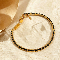 Bracelet en acier inoxydable plaqué or avec cordon rouge, résistant au ternissement et à l'eau, porte-bonheur, bijoux pour femme, cadeau empilable pour couple