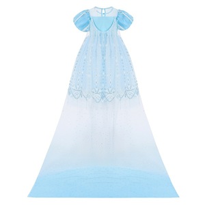 Nouvelle arrivée MS, robe de princesse pour filles, reine des neiges, manches courtes, motif flocon de neige, paillettes, robe bleue bouffante, costume Elsa pour enfants - Product Image 2