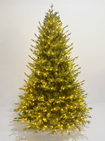 Sapin de Noël Artificiel de Luxe Premium 180cm avec Support Métallique et Éclairage LED, Résistant aux Flammes, Haute Qualité