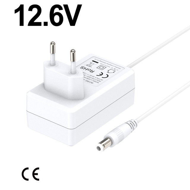Shenzhen Lvxiangyuan 25.2W 12.6V 2A 18650 Lithium Battery Charger EU Plug Power Adapter CE RoHS ERP REACH Certified