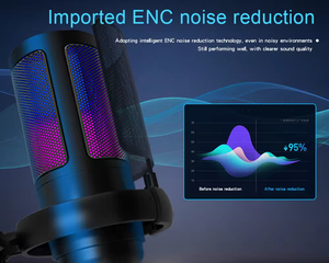 Vente chaude ME6S RGB Métal Gaming Desktop Stand Nouveau USB Ordinateur À Condensateur <span class=keywords><strong>Microphone</strong></span> Cardioïde Polaire Motif Annulation De Bruit - Product Image 4