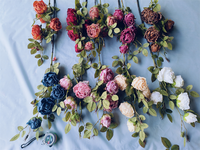 Groothandel Kunstmatige Bloemen met Gebrande Randen van Gemengde Stoffen voor Decoratie