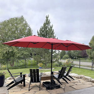 Sombrilla <span class=keywords><strong>de</strong></span> Patio Extra Grande <span class=keywords><strong>de</strong></span> Doble Cara Roja Personalizada <span class=keywords><strong>de</strong></span> 15 pies con Base - Product Image 5