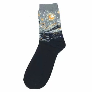 Calcetines divertidos noche estrellada invierno Retro personalidad arte Van Gogh Mona Lisa pintura famosa hombres aceite gran oferta calcetines coloridos - Product Image 2