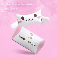 Chaise de gaming pivotante blanche en similicuir PU style course britannique Cinnamoroll, avec cadre en acier inoxydable, vérin à gaz 3 positions et coussin épaissi