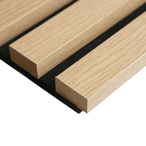Panneau de plafond en bois de chêne naturel Hanghe pour panneaux acoustiques à lamelles murales en fibre de polyester MDF certifiés Matériau insonorisé de classe A - Product Image 3