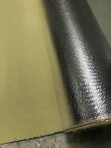 <span class=keywords><strong>Tissu</strong></span> 100% Para-Aramide 550gsm ignifuge enduit de feuille d'aluminium pour vêtements de travail industriels - Product Image 6