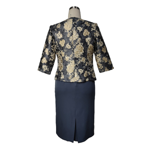 Ropa Femenina 2021, Vestido de Invierno Floral de Dos Piezas con Falda para Mujer, Talla Grande - Product Image 4