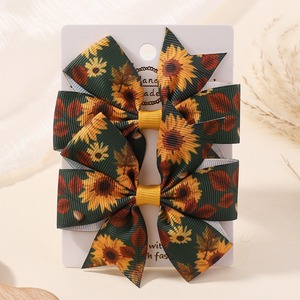 2ชิ้นแฟชั่นวินเทจพิมพ์ฟักทองโบว์ติดผมสำหรับเด็กผู้หญิงเด็กดอกไม้ชั้นน่ารักเครื่องประดับผมวันหยุดวันขอบคุณพระเจ้า - Product Image 4