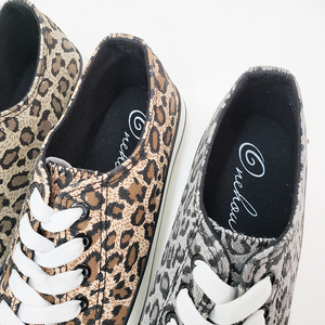 Vulcanizados de mujer lienzo putas low top planas Zapatos <span class=keywords><strong>Zapatillas</strong></span> de deporte de encaje leopardo impreso - Product Image 6